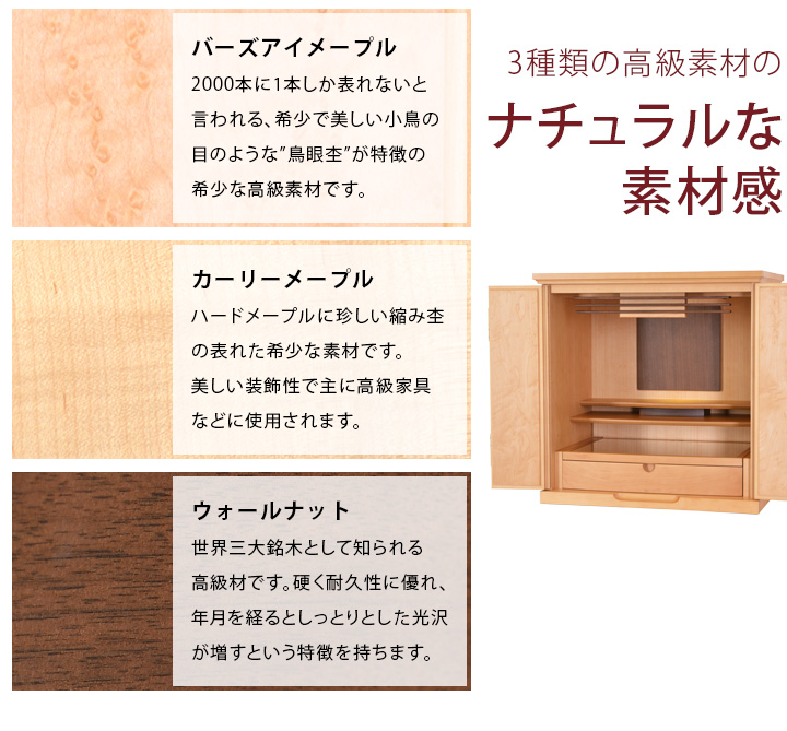 バーズアイメープル カーリーメープル ウォールナット