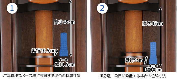 位牌寸法図:16×46号