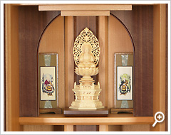 須弥壇 仏像+両脇掛軸