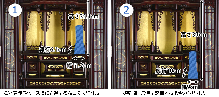 位牌寸法図：20号