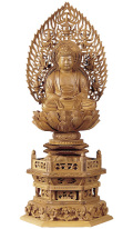 釈迦如来 仏像 飛天光背 八画台座 木彫り 座像 仏壇 置物 彫刻 釈迦如来 仏像 飛天光背 八画台座 木彫り 座像 仏壇 置物 彫刻の